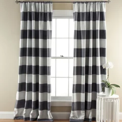 Stripe Blackout Window Curtain Set