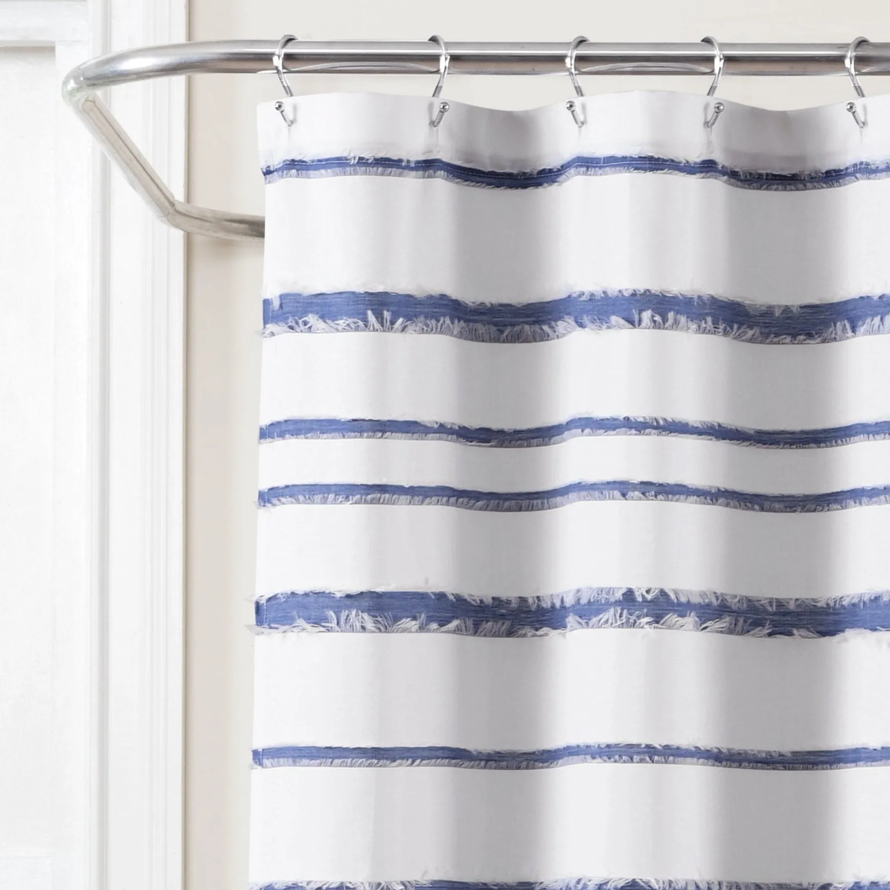 Stripe Clip Jacquard Shower Curtain