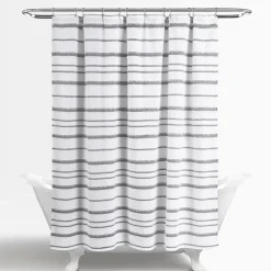 Stripe Clip Jacquard Shower Curtain