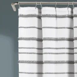 Stripe Clip Jacquard Shower Curtain