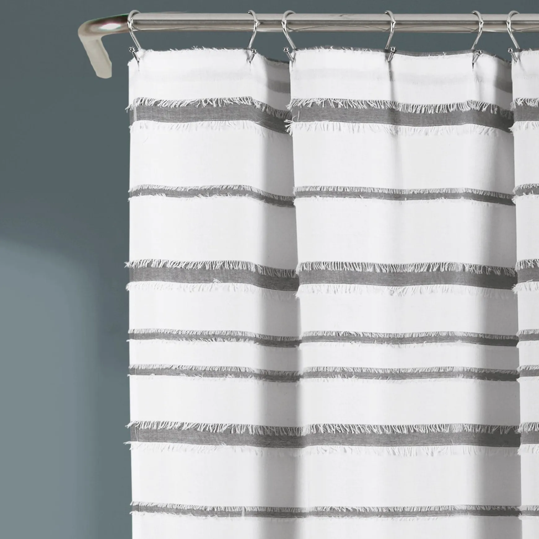 Stripe Clip Jacquard Shower Curtain