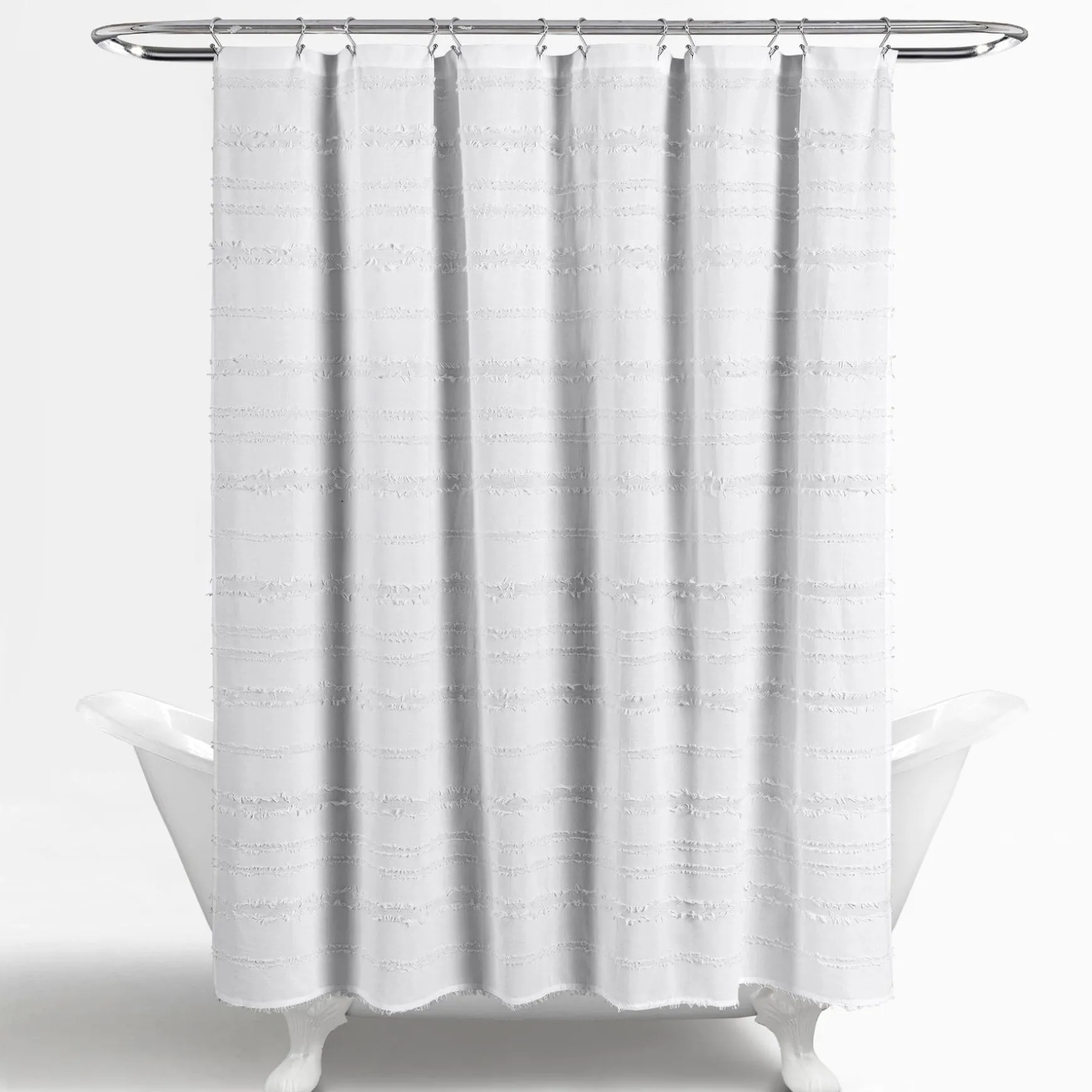 Stripe Clip Jacquard Shower Curtain