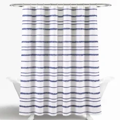 Stripe Clip Jacquard Shower Curtain