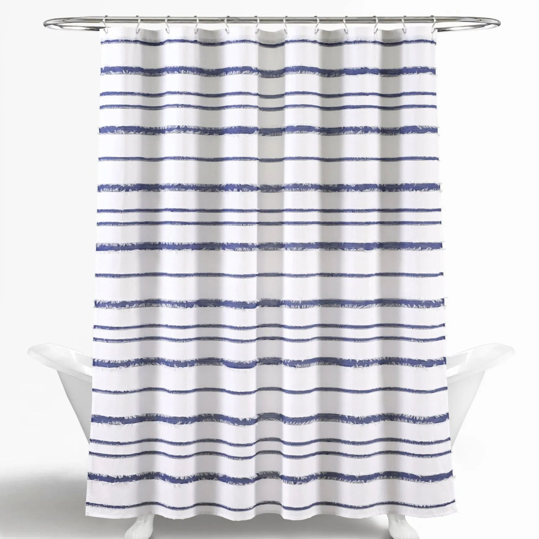 Stripe Clip Jacquard Shower Curtain