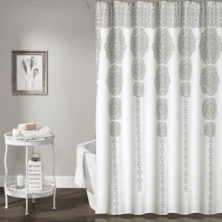 Stripe Medallion Shower Curtain