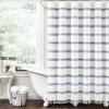 Stripe Woven Textured Yarn Dyed Recycled Cotton Shower Curtain