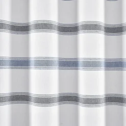 Stripe Woven Textured Yarn Dyed Recycled Cotton Shower Curtain