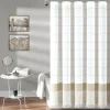 Stripe Yarn Dyed Tassel Fringe Woven Cotton Shower Curtain