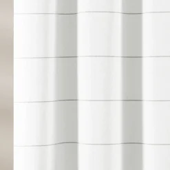 Stripe Yarn Dyed Tassel Fringe Woven Cotton Shower Curtain