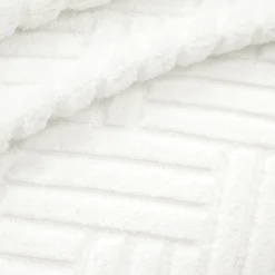 Super Cozy Ultra Soft Sherpa Jacquard Geo Blanket/Bedspread