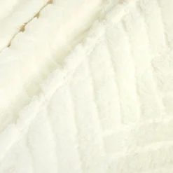 Super Cozy Ultra Soft Sherpa Jacquard Geo Blanket/Bedspread