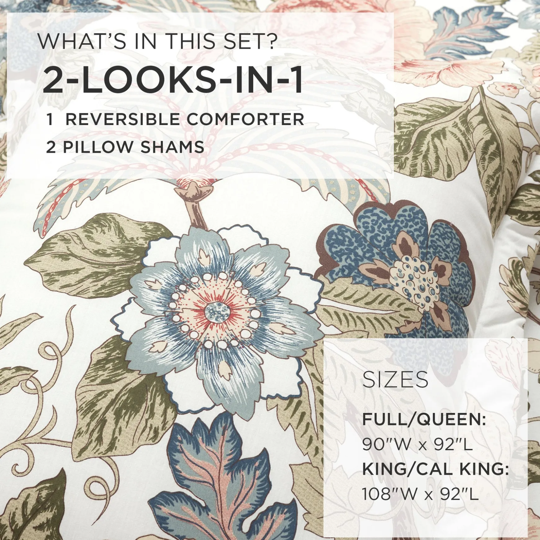 Sydney Floral Comforter 3 Piece Set