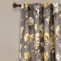Tania Floral Light Filtering Window Curtain Panel Set
