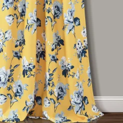 Tania Floral Light Filtering Window Curtain Panel Set