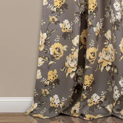 Tania Floral Light Filtering Window Curtain Panel Set