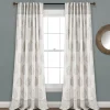 Teardrop Leaf Light Filtering Window Curtain Panel Set