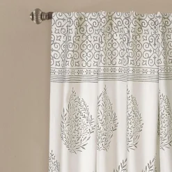 Teardrop Leaf Light Filtering Window Curtain Panel Set