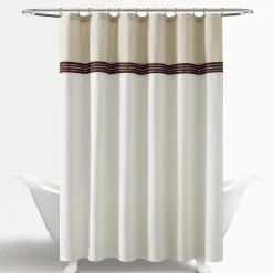 Terra Embroidery Shower Curtain