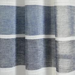 Textured Stripe Grommet Sheer Window Curtain Panel Set