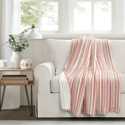 Tracy Stripe Kantha Pick Stitch Yarn Dyed Cotton Woven Throw