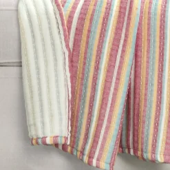 Tracy Stripe Kantha Pick Stitch Yarn Dyed Cotton Woven Throw