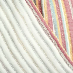 Tracy Stripe Kantha Pick Stitch Yarn Dyed Cotton Woven Throw