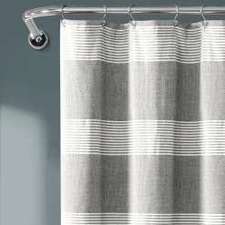 Tucker Stripe Yarn Dyed Knotted Tassel Shower Curtain