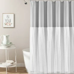 Tulle Skirt Colorblock Shower Curtain