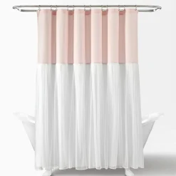 Tulle Skirt Colorblock Shower Curtain
