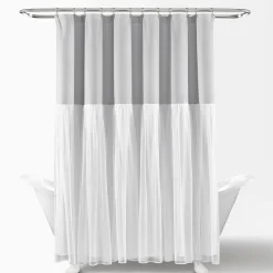Tulle Skirt Colorblock Shower Curtain