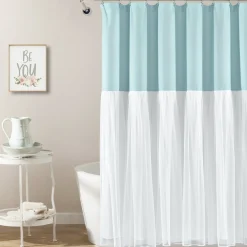 Tulle Skirt Colorblock Shower Curtain