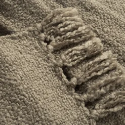 Tulum Boucle Textured Woven Fringed Throw Blanket