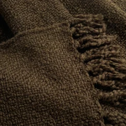Tulum Boucle Textured Woven Fringed Throw Blanket