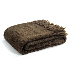 Tulum Boucle Textured Woven Fringed Throw Blanket