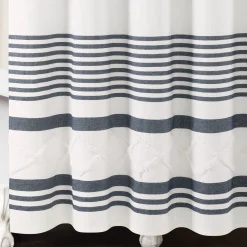 Urban Diamond Stripe Woven Tufted Recycled Cotton Blend Shower Curtain