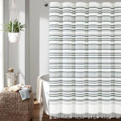 Urban Woven Yarn Dyed Recycled Cotton Blend Shower Curtain
