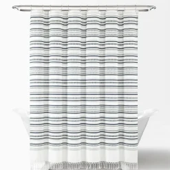 Urban Woven Yarn Dyed Recycled Cotton Blend Shower Curtain