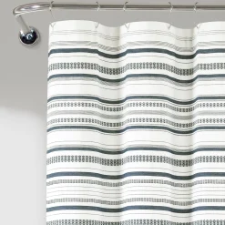 Urban Woven Yarn Dyed Recycled Cotton Blend Shower Curtain