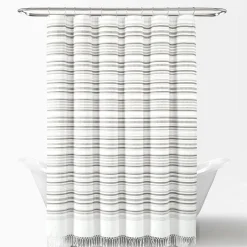 Urban Woven Yarn Dyed Recycled Cotton Blend Shower Curtain