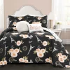 Vintage Paris Rose Butterfly Script Quilt Set