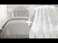 Vintage Paris Rose Butterfly Script Quilt Set