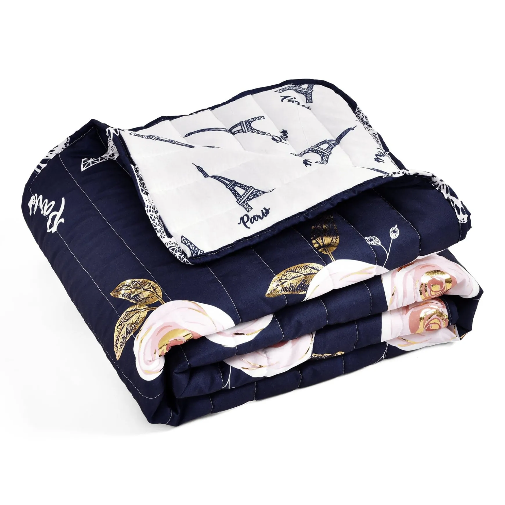 Vintage Paris Rose Butterfly Script Throw