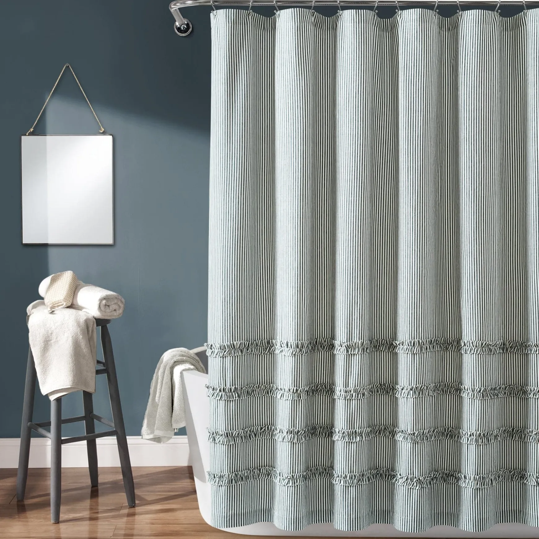 Vintage Stripe Yarn Dyed Shower Curtain