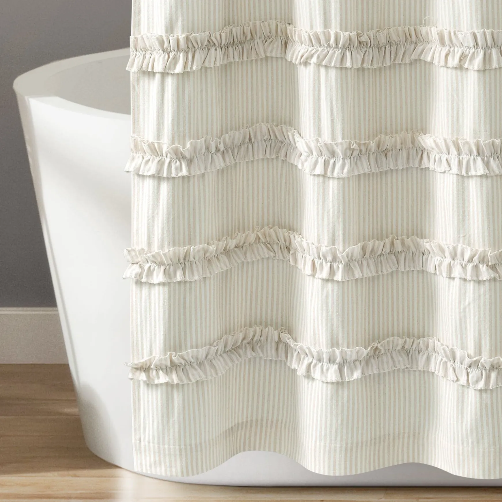 Vintage Stripe Yarn Dyed Shower Curtain