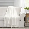 Waffle Cotton Knit Tassel Fringe Throw