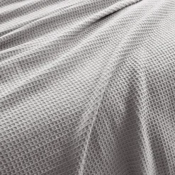 Waffle Cotton Knit Tassel Fringe Blanket/Coverlet