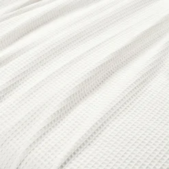 Waffle Cotton Knit Tassel Fringe Blanket/Coverlet