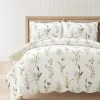Watercolor Wildflower Scallop Edge Floral 3 Piece Quilt Set
