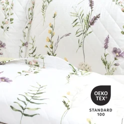 Watercolor Wildflower Scallop Edge Floral 3 Piece Quilt Set