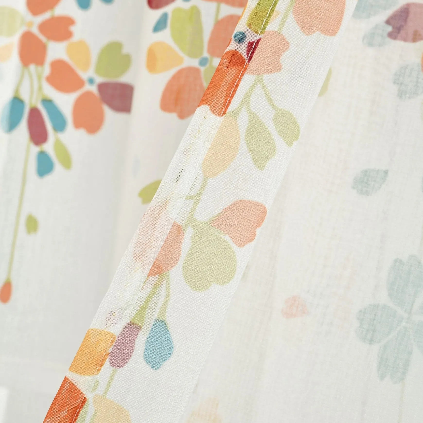 Weeping Flower Sheer Window Curtain Panel Set